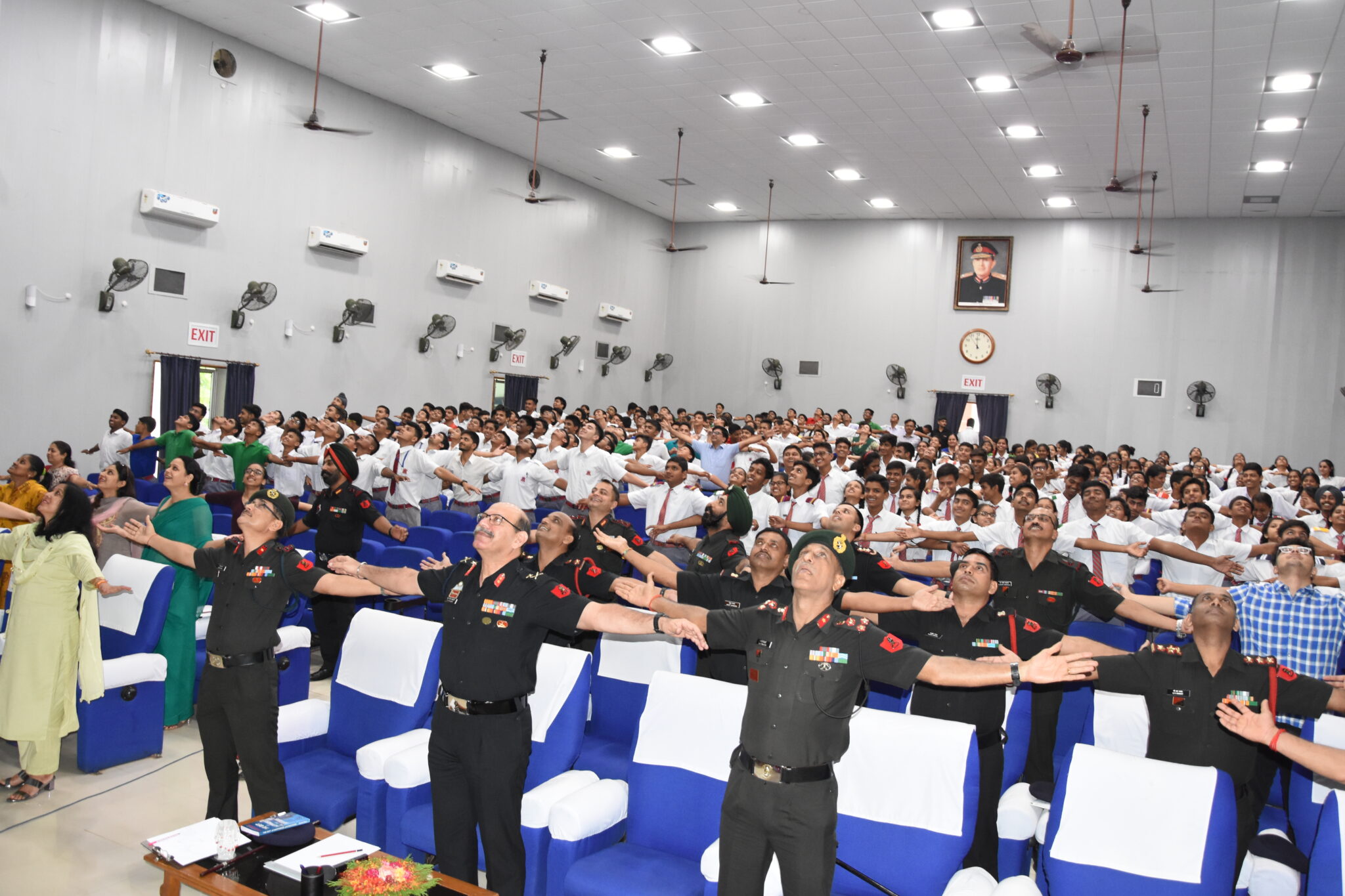 senior indian army officers and cadets participating in a leadership session